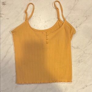 Women's Orange Ribbed Tank Top